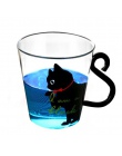 Justdolife 8.5 oz śliczne kreatywny kot mleko kubek kawy kubek wody szklany kubek filiżanka herbaty kubek kreskówki Kitty Home O
