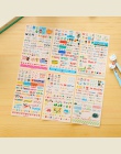 6 arkuszy/paczka Kawaii śliczny rysunek na rynku papieru do planowania pamiętnik Deco naklejki Pvc przezroczyste Scrapbooking