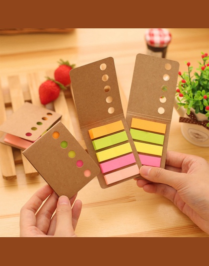Nowość Kraft papierowa pokrywa cukierki kolor Memo Pad, których części N-końcowe razy karteczki samoprzylepne zakładek „ hotele 