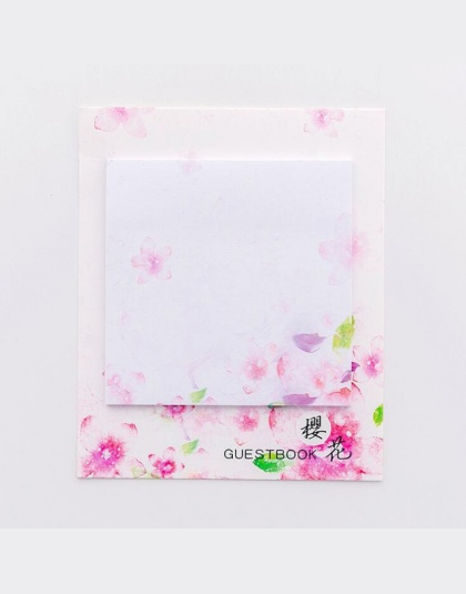 Świeże Cherry Sakura naturalne Memo Pad karteczki samoprzylepne zakupy lista kontrolna Escolar Papelaria School Supply etykiety