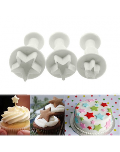 2015 Hot!! 3 sztuk/zestaw Mini gwiazda kremówka ciasto dekorowanie tłok herbatniki Cookies Cutter Diy Mold boże narodzenie ciast