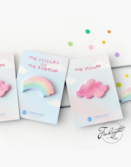 Kolor tęczy chmura Memo Pad karteczki Memo Notebook biurowe Papelaria Escolar szkolne