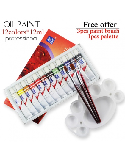 Profesjonalna marka rury oleju farby art na artystów płótno Pigment dostaw sztuki rysunek 12 ML 12 kolorów zestaw narzędzi farby