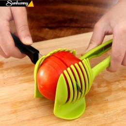 Sunhanny z tworzywa sztucznego do krajania ziemniaków narzędzie do cięcia pomidorów uchwyt do cięcia cytryny narzędzia kuchenne 