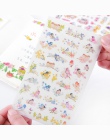 6 arkuszy DIY Kawaii naklejki kwiaty PVC jednorożec kot kreskówka naklejki papieru Scrapbooking do dekoracji Album fotograficzny