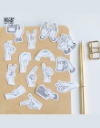 45 sztuk/partia Mini czarny i biały gesty naklejki dekoracje DIY Scrapbooking naklejki biurowe etykiety Diary Kawaii naklejki