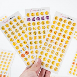 12 arkuszy (660 sztuk) emotikon Smiley Face pamiętnik naklejki DIY Kawaii Scrapbooking Mini papeterii naklejki biuro szkolne