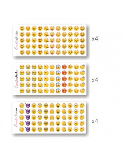 12 arkuszy (660 sztuk) emotikon Smiley Face pamiętnik naklejki DIY Kawaii Scrapbooking Mini papeterii naklejki biuro szkolne