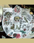 60 arkuszy/opakowanie Mohamm dekoracyjne w stylu Vintage dziennik pamiętnik ze złotą czaszką papieru kwiat roślin naklejki Scrap