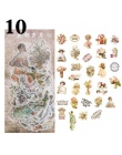 60 sztuk podróży naklejki w stylu Vintage Retro zielone rośliny kwiaty Washi papieru artykuły papiernicze naklejki dekoracje Scr