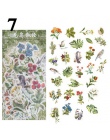 60 sztuk podróży naklejki w stylu Vintage Retro zielone rośliny kwiaty Washi papieru artykuły papiernicze naklejki dekoracje Scr