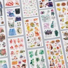 3 arkusze/opakowanie podróż i żywności w stylu Vintage dekoracyjne naklejki Washi naklejki Scrapbooking kij etykieta pamiętnik p