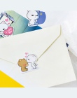 45 sztuk/pudło śliczne niedźwiedź naklejki Kawaii biurowe naklejki Cartoon naklejki samoprzylepne do dekoracyjnego Bullet Journa
