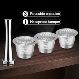 3 Capsule 1 sabotaż Nespresso wielokrotnego użytku ze stali nierdzewnej kapsuła do kawy wielokrotnego użytku ubijak do kawy kaps