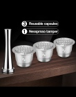 3 Capsule 1 sabotaż Nespresso wielokrotnego użytku ze stali nierdzewnej kapsuła do kawy wielokrotnego użytku ubijak do kawy kaps
