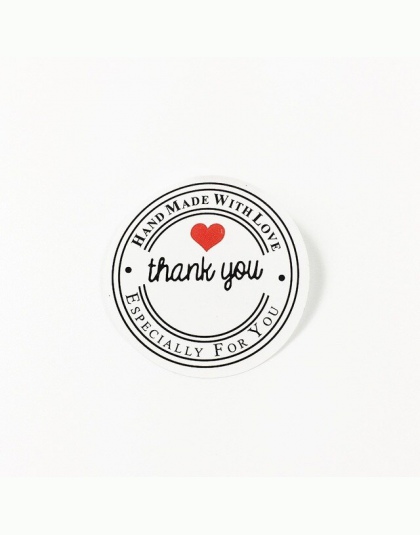 100 sztuk okrągłe "dziękuję" Kraft Paper naklejka uszczelniająca na ręcznie robione produkty DIY samoprzylepne opakowanie na cia