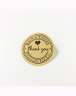 100 sztuk okrągłe "dziękuję" Kraft Paper naklejka uszczelniająca na ręcznie robione produkty DIY samoprzylepne opakowanie na cia