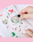 6 sztuk/paczka szczęśliwy jednorożec naklejki dekoracyjne artykuły papiernicze Craft naklejki Scrapbooking DIY Stick