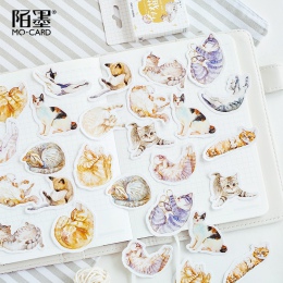 Leniwy kot Meow dekoracyjne naklejki papieru Scrapbooking DIY pamiętnik Album Stick Label