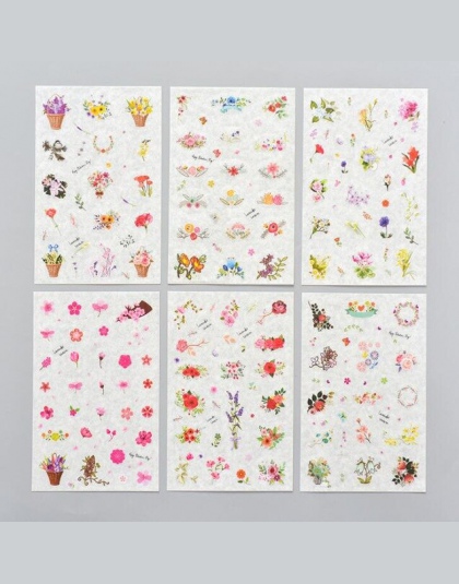 6 sztuk/paczka doniczkowe roślin magiczne zwierząt kwiaty naklejki dekoracyjne naklejki Scrapbooking kij etykieta pamiętnik pape