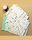 6 arkuszy/zestaw DIY czarny kalendarz naklejki papierowe do księga gości kalendarz pamiętnik terminarz Sticky zdjęcie ozdoba do 