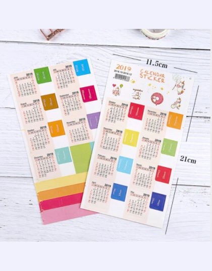 2019 nowy rok kalendarz czas naklejki DIY dekoracyjne dzienniku naklejki do pamiętnika Planner notebooki biurowe naklejki