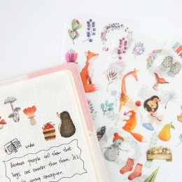 6 arkuszy/1 paczka Kawaii naklejki śliczne zwierzęta planowanie pamiętnik dekoracyjne mobilne naklejki piśmienne Scrapbooking DI