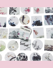 40 sztuk/paczka japoński styl Mini naklejki krajobraz malarstwo papier naklejka uszczelniająca Diy dekoracji etykiety biuro szko
