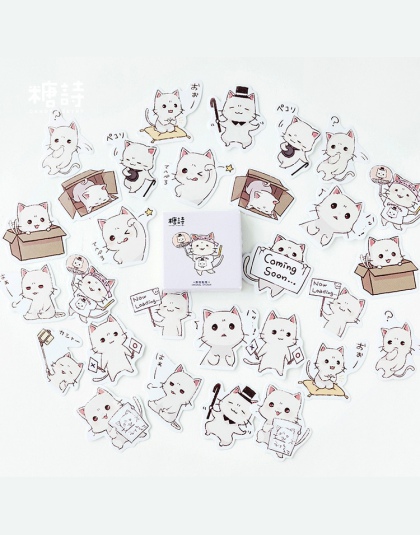 45 sztuk/pudło śliczne Meng koty pamiętnik papieru etykiety uszczelniające naklejki do rękodzieła i scrapbookingu dekoracyjne Li