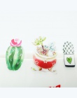 6 sztuk/zestaw śliczne zielony kaktus roślin Planner naklejki Scrapbooking Kawaii DIY dekoracje kij etykieta naklejki Bullet Jou