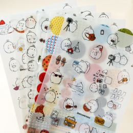 6 sztuk/partia śliczne molang królik naklejki papier pcv diy dekoracji przyklejony album pamiętnik scrapbooking szkolne