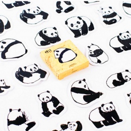 40 sztuk czarny i biały chiński pandy Memo naklejki opakowanie wysłałem ją do Kawaii planowanie Scrapbooking biurowe Escolar szk