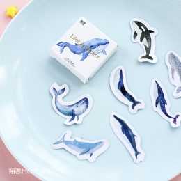 45 sztuk/paczka Kawaii wieloryb naklejki na etykiety dekoracyjne naklejki papieru Scrapbooking DIY pamiętnik Album Stick etykiet
