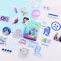46 sztuk/paczka kreatywny śliczne vaporwave Mini dekoracja z naklejek papierowych Diy album pamiętnik etykiety Scrapbooking nakl