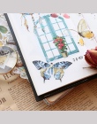 60 sztuk/worek w stylu Vintage motyl z roślinami i zwierzętami washi dekoracja z naklejek papierowych naklejki DIY album diary s