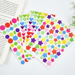 6 sztuk/partia DIY śliczne Kawaii papier kolorowy serce klej dekoracyjny naklejki do dekoracji wnętrz Album fotograficzny Scrapb