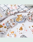 45 sztuk Cute Cat naklejki Kawaii zwierząt piśmienne naklejki Bullet Journal naklejki dla dzieci DIY pamiętnik Scrapbooking deko