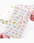 6 arkuszy DIY Kawaii naklejki kwiaty PVC kot kreskówka naklejki papieru Scrapbooking do dekoracji Album fotograficzny pamiętnik