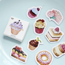 45 sztuk/partia nowy wszystkiego najlepszego z okazji urodzin ciasto Mini dekoracja z naklejek papierowych DIY album pamiętnik e
