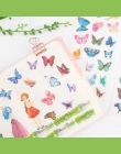 6 sztuk/worek. Osobowość kreatywny Butterfly przezroczysta naklejka szkolne materiały papiernicze Diy na zewnątrz Decor naklejka