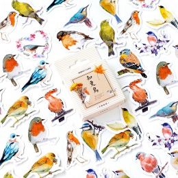 45 sztuk/pudło Robins ptaki dekoracyjne naklejki naklejki samoprzylepne DIY dekoracje pamiętnik papeterii naklejki dla dzieci pr