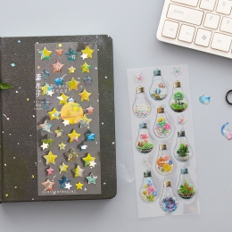 1 arkusz kryształ 3D naklejki śliczne gwiazdy deser klej dekoracyjny naklejki na Mobile Decor Scrapbooking pamiętnik materiał Es