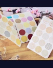 Uczeń 160 sztuk/partia DIY Kawaii okrągłe naklejki śliczne Dot siatka Stripe rolka do czyszczenia ubrań do dekoracji wnętrz Scra