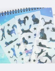 6 sztuk/partia słodkie niebo koty Cartoon zwierząt naklejka dekoracyjna papierowe kreskówki naklejki pamiętnik naklejka księga g