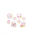 32 sztuk/paczka śliczne koty kwiat brązujący naklejki dekoracyjne DIY pamiętnik scrapbooking naklejki etykiety