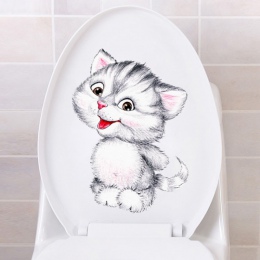 Widok civid 20*30 cm koty naklejki ścienne dla dzieci pokoje toaleta wc wystrój domu cartoon zwierząt naklejki ścienne diy mural
