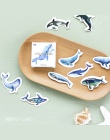 45 sztuk/paczka zwierzę niebieski wieloryb ryby Mini naklejki papierowe pamiętnik dekoracji DIY Scrapbooking etykieta naklejka u