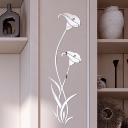 Dekoracyjne samoprzylepne naklejki ścienne akrylowe oryginalny nowoczesny kwiatowy wzór kali w złotym i srebrnym kolorze