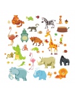 Dżungli zwierząt naklejki ścienne dla dzieci pokoje Safari przedszkole pokoje dla dzieci plakat dekoracyjny do domu małpa słoń k