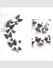 12 sztuk/zestaw pcv czarny motyl 3D naklejki ścienne ścienne DIY plakat zabytkowa dekoracja naklejki ścienne wystrój domu salon 